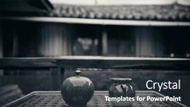  Presentation with old china - Presentation with old naxi style courtyard background and a dark gray colored foreground