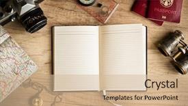  Presentation with vintage compass - Presentation theme having old notebook compass map vintage background and a soft green colored foreground