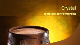  Presentation with oak barrel - Presentation design consisting of old oak barrel background and a tawny brown colored foreground