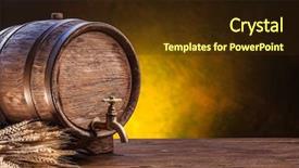  Presentation with oak barrel - Amazing slide deck having old oak barrel backdrop and a wine colored foreground