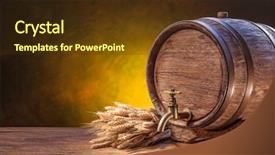  Presentation with oak barrel - Presentation theme enhanced with old oak barrel background and a tawny brown colored foreground