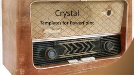  Presentation with obsolete - Cool new slides with old obsolete wooden radio cutout backdrop and a coral colored foreground