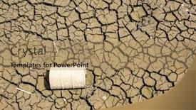  Presentation with crack - PPT theme consisting of old-oil-drum-on-dried background and a coral colored foreground