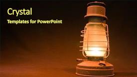 Presentation with oil lamp - Slide set with old oil lamp at black background background and a wine colored foreground