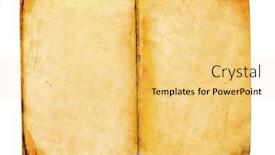  Presentation with vintage book - PPT theme featuring old-open-book-empty-pages background and a yellow colored foreground