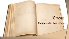  Presentation with old book - Slide deck enhanced with old open book on white background and a lemonade colored foreground