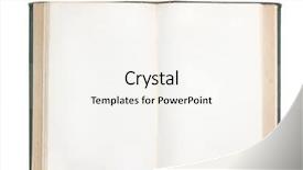  Presentation with book opening - PPT theme enhanced with old open book with blank background and a sky blue colored foreground