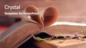  Presentation with heart book - Audience pleasing theme consisting of old open book with heart backdrop and a red colored foreground