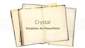  Presentation with open book page - PPT theme featuring old-open-books-with-empty background and a cream colored foreground