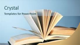 presentation on novel Presentation with novel - Audience pleasing PPT theme consisting of old open novel book backdrop and a sky blue colored foreground