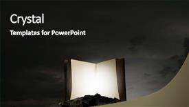  Presentation with light book - PPT layouts featuring old opened book with light background and a black colored foreground