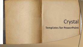  Presentation with notebook - PPT layouts featuring old opened copybook isolated background and a coral colored foreground