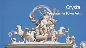  Presentation with opera - Presentation theme with old opera theater building background and a teal colored foreground