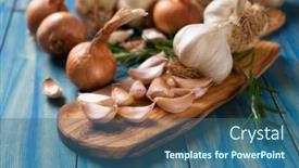  Presentation with garlic - Slides enhanced with old-organic-varitey-of-garlic background and a ocean colored foreground