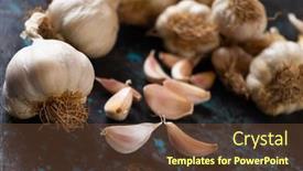  Presentation with healthy food - Presentation theme featuring old-organic-varitey-of-garlic background and a tawny brown colored foreground