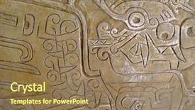  Presentation with inca - Colorful presentation theme enhanced with old original incas stone relief backdrop and a coral colored foreground