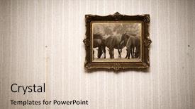  Presentation with picture frame - PPT theme consisting of old ornamented frame on retro background and a lemonade colored foreground