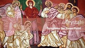  Presentation with orthodox - Theme with old-orthodox-paintings-in-romanian background and a coral colored foreground