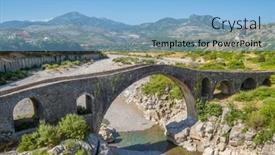  Presentation with albania - Presentation having old-ottoman-mesi-bridge background and a light blue colored foreground