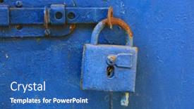  Presentation with padlock - PPT layouts enhanced with old-padlock-against-a-blue background and a ocean colored foreground