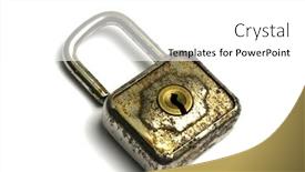  Presentation with padlock - Slides consisting of old-padlock-isolated-on-white background and a white colored foreground