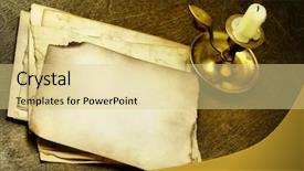  Presentation with candle - Audience pleasing presentation consisting of old pages and candle backdrop and a blonde colored foreground