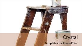  Presentation with paint bucket - Colorful PPT layouts enhanced with old paint buckets a brush backdrop and a coral colored foreground