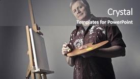  Presentation with honolulu senior - Slide deck enhanced with old painters - senior painter holding a palette background and a  colored foreground