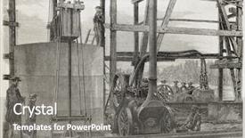  Presentation with paris france - Cool new slides with old painting - building pillars of a bridge backdrop and a gray colored foreground