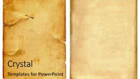  Presentation with old photo - PPT theme featuring old paper - vintage real photo cardboard set background and a yellow colored foreground