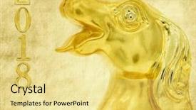  Presentation with old animal statue - Slides featuring old paper 2018 is year background and a blonde colored foreground