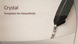  Presentation with old paper pen - Slides consisting of old paper and fountain pen background and a lemonade colored foreground