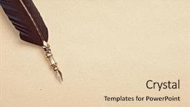  Presentation with old paper pen - Slide deck having old paper and fountain pen background and a lemonade colored foreground