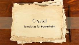  Presentation with old paper ink - Beautiful PPT theme featuring old paper and ink pen backdrop and a lemonade colored foreground