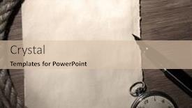  Presentation with old paper pen - Presentation design consisting of old-paper-and-pen background and a lemonade colored foreground