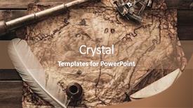  Presentation with nautical - Beautiful slide deck featuring old paper feather - nautical objects on a vintage backdrop and a coral colored foreground