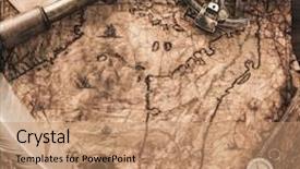  Presentation with nautical - Slides having old paper feather - nautical objects on a vintage background and a coral colored foreground