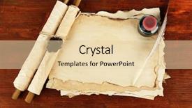  Presentation with old paper ink - Presentation theme consisting of old paper ink scrolls background and a lemonade colored foreground