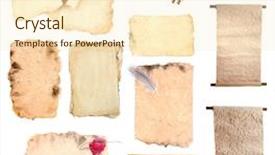  Presentation with old paper - Presentation design consisting of old paper isolated on white background and a cream colored foreground