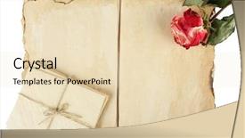  Presentation with old paper - Amazing presentation theme having old paper letters and rose backdrop and a  colored foreground
