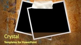  Presentation with photo - Cool new PPT theme with old paper old themes - two instant photo frames backdrop and a tawny brown colored foreground