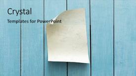  Presentation with old paper - Audience pleasing PPT theme consisting of old paper on blue wooden backdrop and a light blue colored foreground