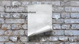  Presentation with brick - Slide deck having old-paper-on-brick-wall background and a light gray colored foreground