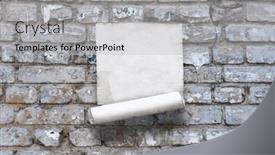  Presentation with old paper - Amazing slide deck having old-paper-on-brick-wall backdrop and a light gray colored foreground