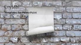  Presentation with old paper - Audience pleasing PPT theme consisting of old-paper-on-brick-wall backdrop and a light gray colored foreground