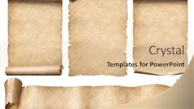  Presentation with scrolls - Cool new slide deck with old paper scrolls with ribbon backdrop and a lemonade colored foreground