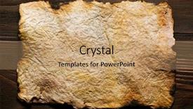  Presentation with burning paper - Slide set featuring old paper sheet over wooden background and a coral colored foreground