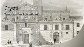  Presentation with journal - PPT theme with old paper spanish paper - calatrava commandeurs temple in madrid background and a light gray colored foreground