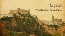  Presentation with retro - PPT theme featuring old paper spanish paper - retro image of arcos de background and a  colored foreground