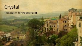  Presentation with neighborhood - Slide deck with old paper spanish paper - top view of ronda background and a  colored foreground